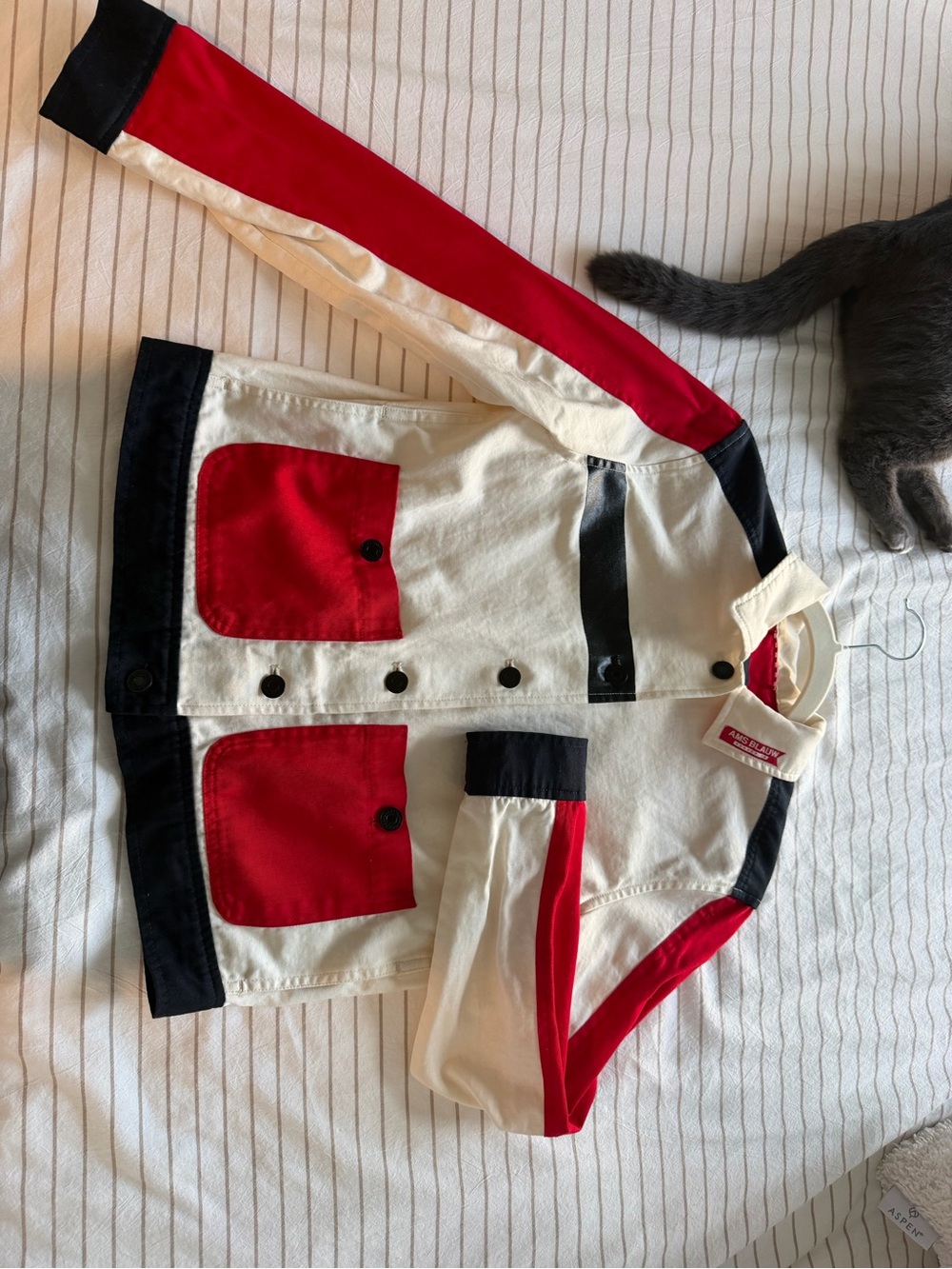 Scotch & Soda Red, White & Navy Colorblock Jacket